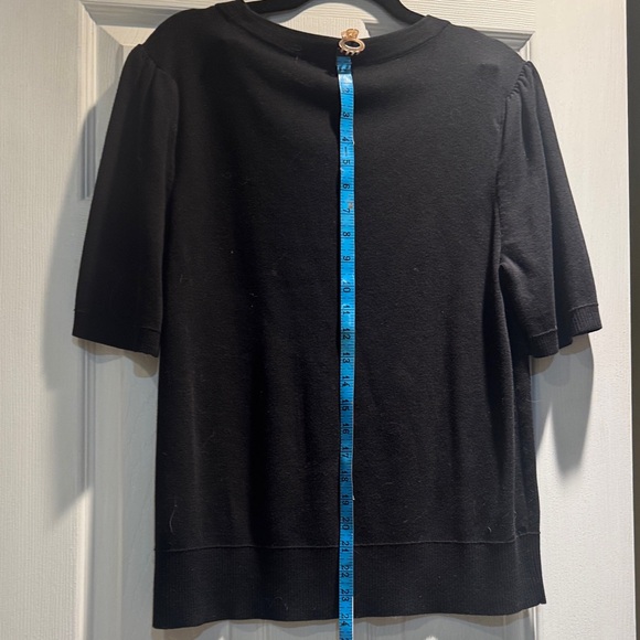 Talbots Black Button-Shoulder Top - Picture 5 of 5